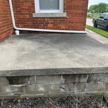 Concrete Porch & Block Wall — before